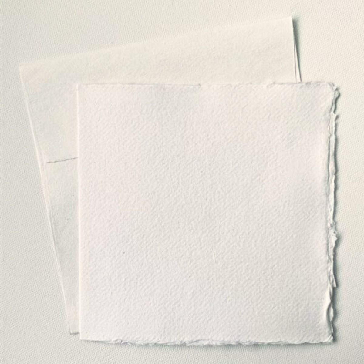 Khadi White Folded Card and Envelopes 15x15cm Pkt of 5 image 3
