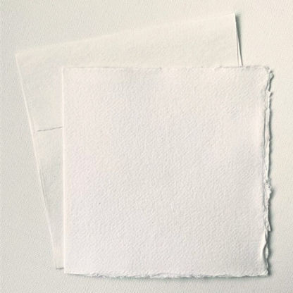 Khadi White Folded Card and Envelopes 15x15cm Pkt of 5 image 3
