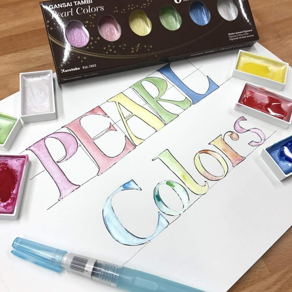 Kuretake Gansai Tambi Watercolours - 6 x Pearl Colours image 4