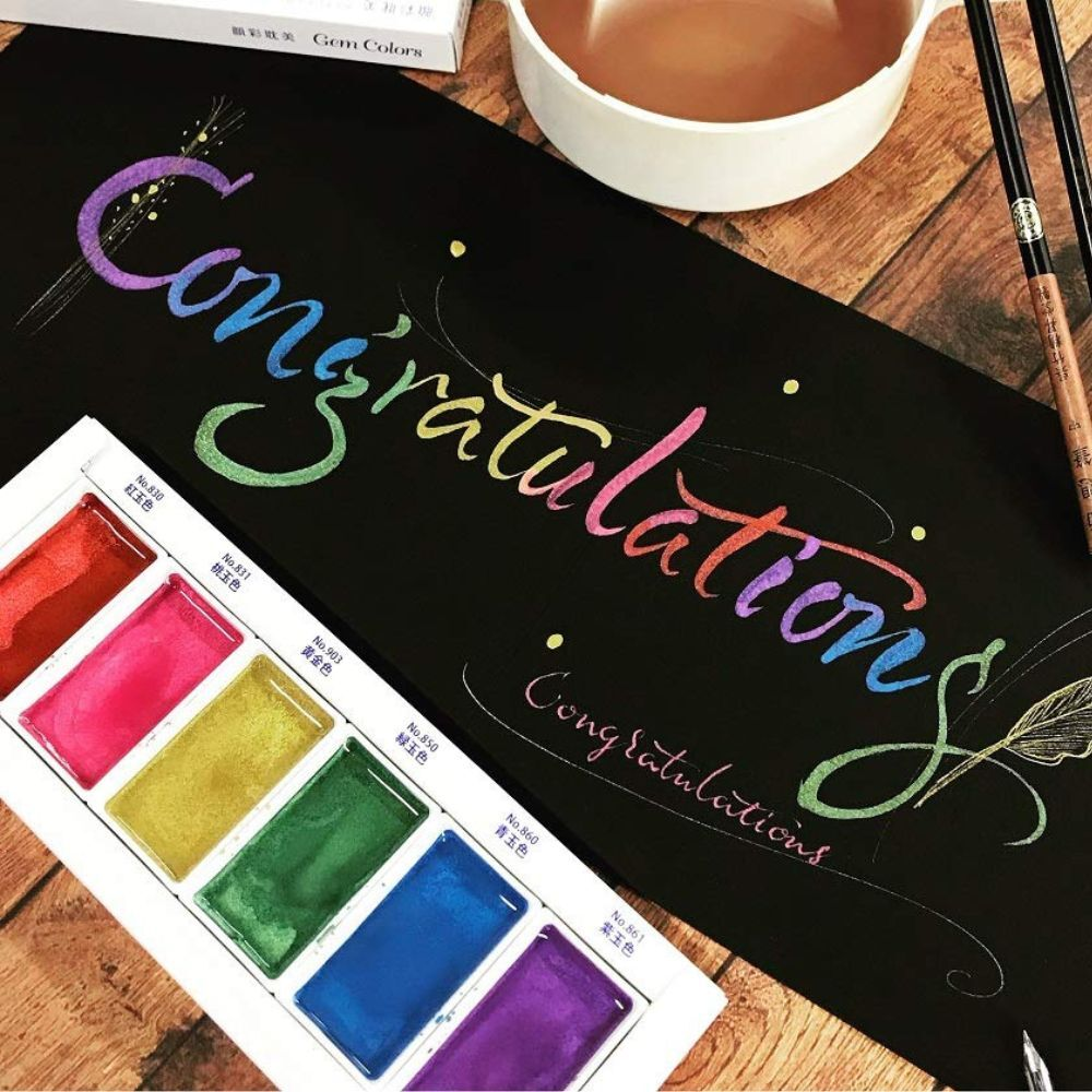 Kuretake Gansai Tambi Watercolours - 6 x Gem Colours image 4