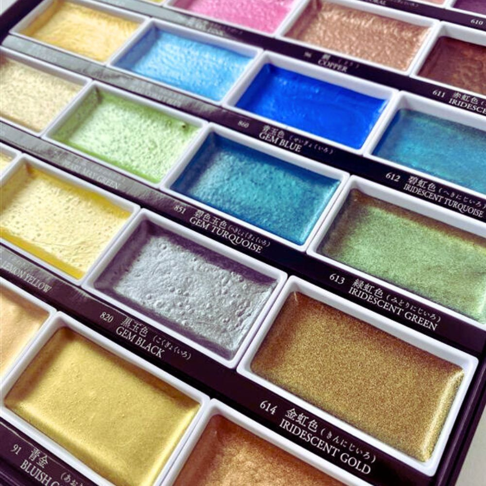 Kuretake Gansai Tambi Watercolours - 24 Metallic Colours II image 3