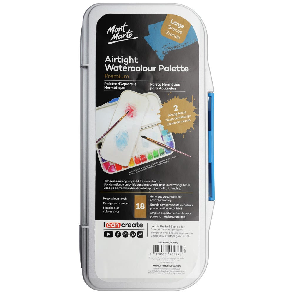 Mont Marte Air Tight Watercolour Palette Large 18 Well image 5