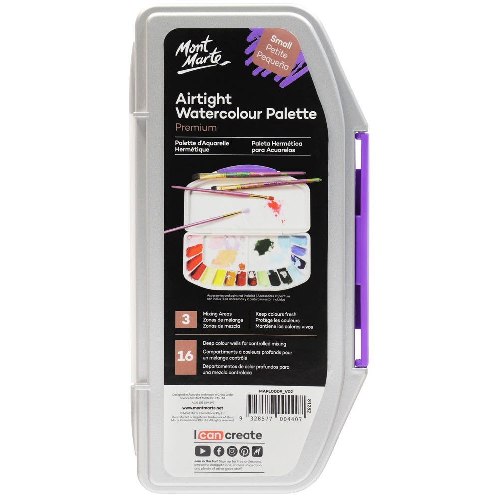 Mont Marte Air Tight Watercolour Palette 16 Well image 6