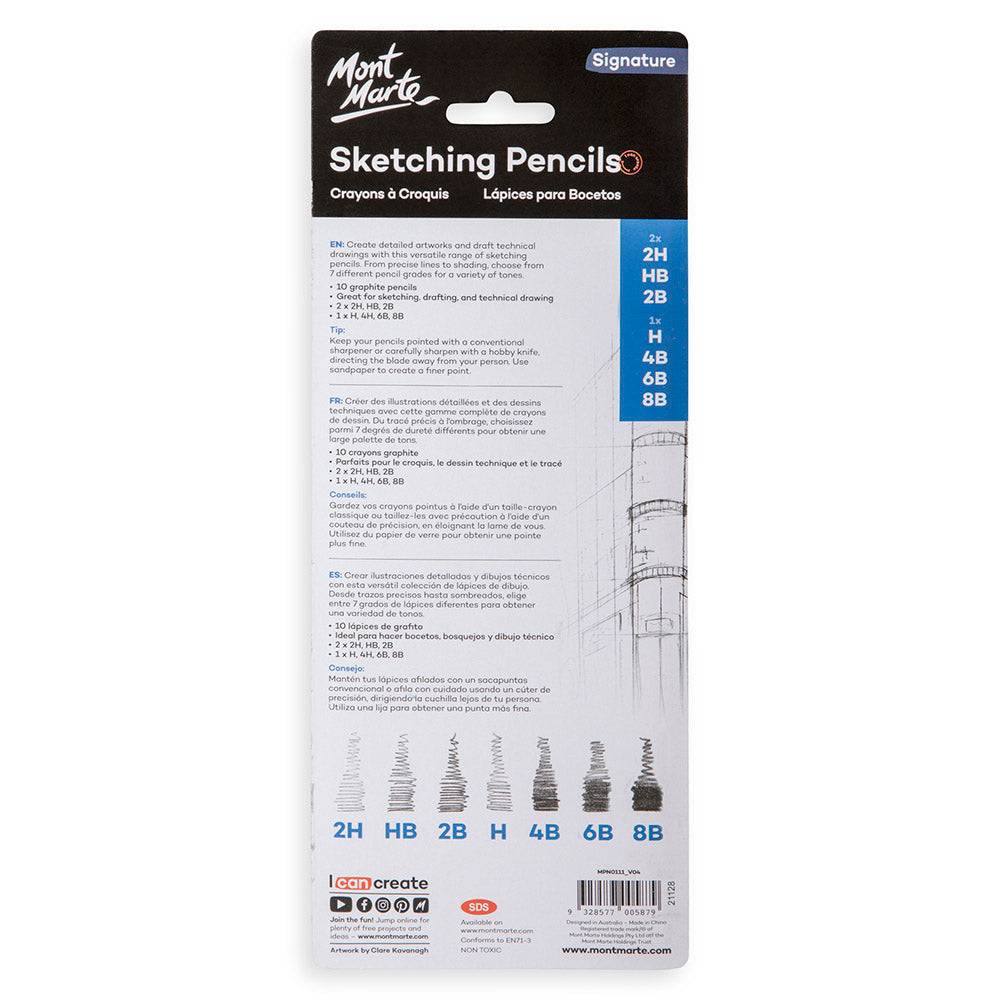 Mont Marte Sketching Pencils 10pce image 6