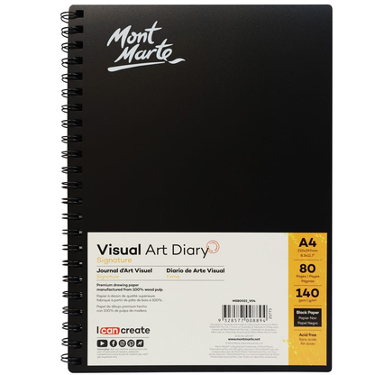 Mont Marte Visual Art Diary Black 140gsm A4 image 5