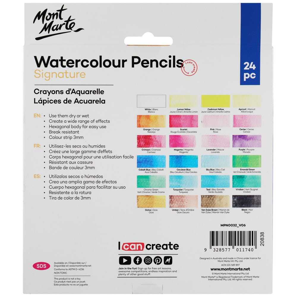 Mont Marte Watercolour Pencils 24pce image 3