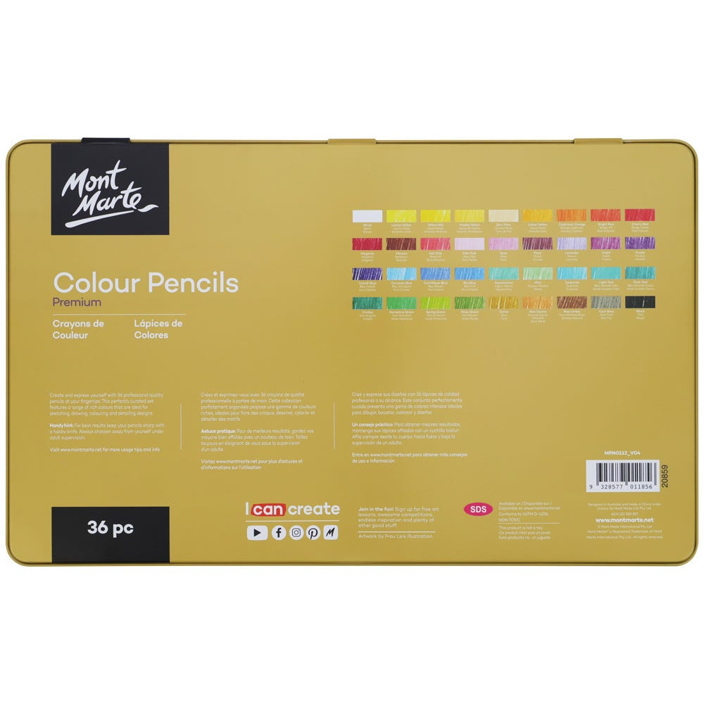 Mont Marte Colour Pencils Tin 36pce image 6