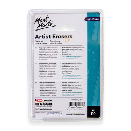 Mont Marte Artists Eraser Pack 4pce image 11
