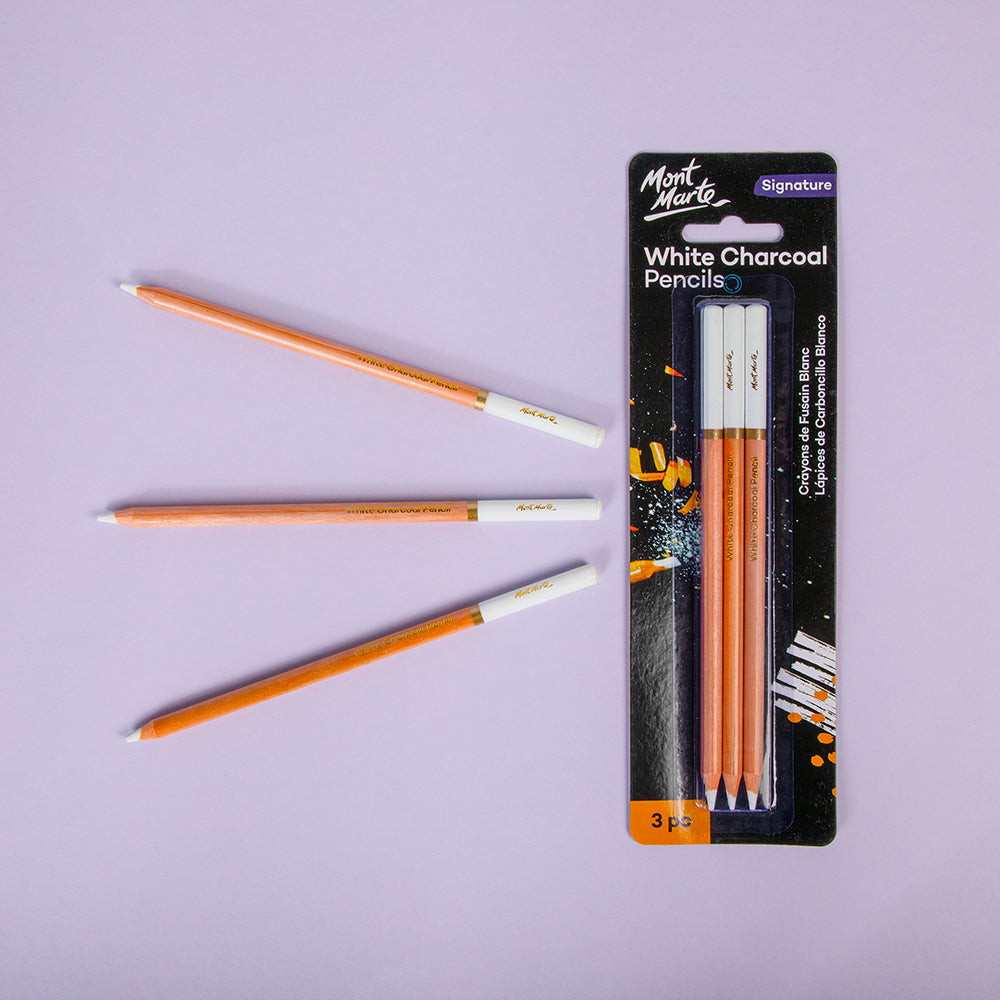 Mont Marte White Charcoal Pencils 3 pce image 5