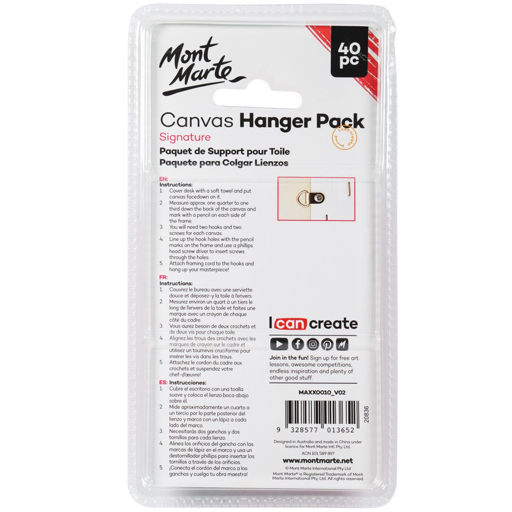 Mont Marte Canvas Hanger Pack Small 20pce image 3