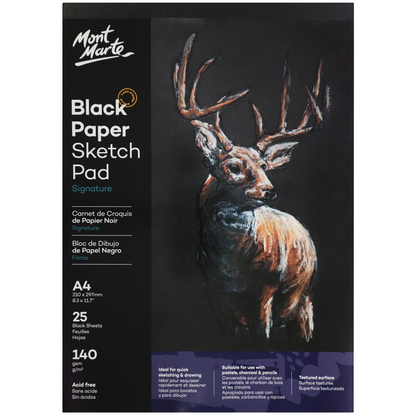 Mont Marte Black Paper Sketch Pad 25 sheet 140gsm image 11