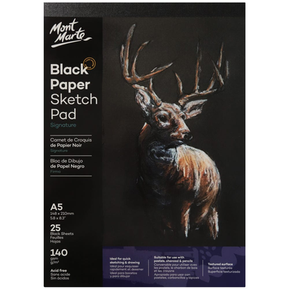 Mont Marte Black Paper Sketch Pad 25 sheet 140gsm image 10