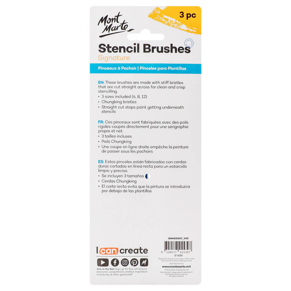 Mont Marte Professional Stencil Brush Set 12/8/4 image 5
