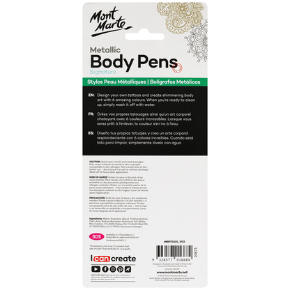 Mont Marte Body Art Markers - Metallic 6pce image 6
