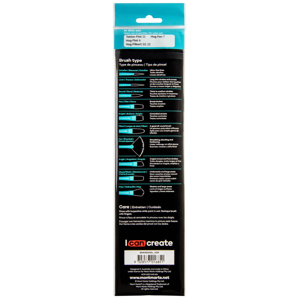 Mont Marte Gallery Series Brush Set Oils 5pce No.24 image 6