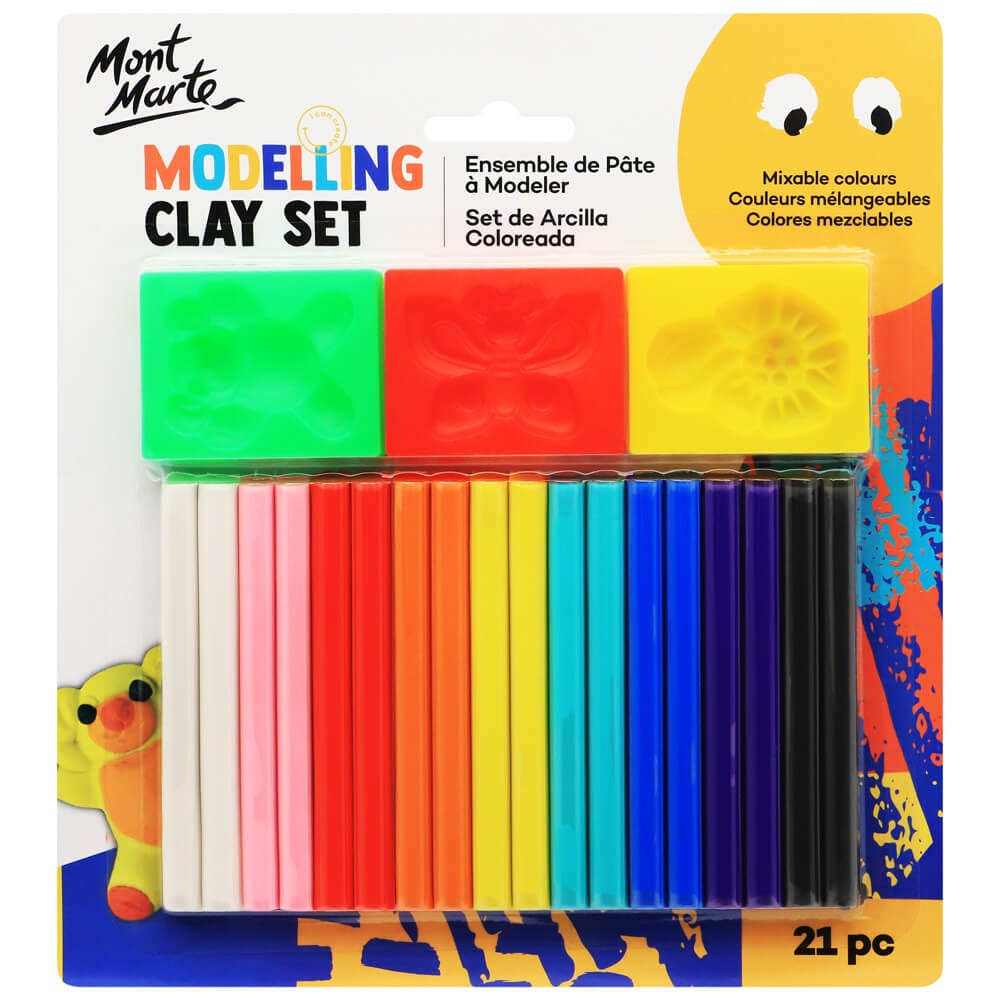 Mont Marte Kids Colour Modelling Clay Set w/Moulds 21pce image 4