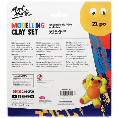 Mont Marte Kids Colour Modelling Clay Set w/Moulds 21pce image 3