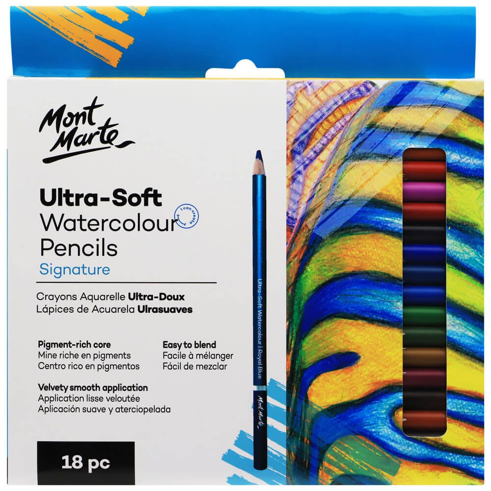Mont Marte Ultra-Soft Watercolour Pencils 18pce image 4