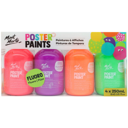 Mont Marte Kids Poster Paint 250ml 4pce - Fluro image 4