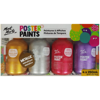 Mont Marte Kids Poster Paint 250ml 4pce - Metallic image 5