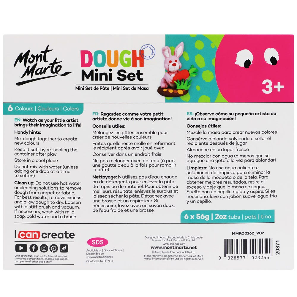 Mont Marte Kids Dough Mini Set 6pce x 60gm image 6