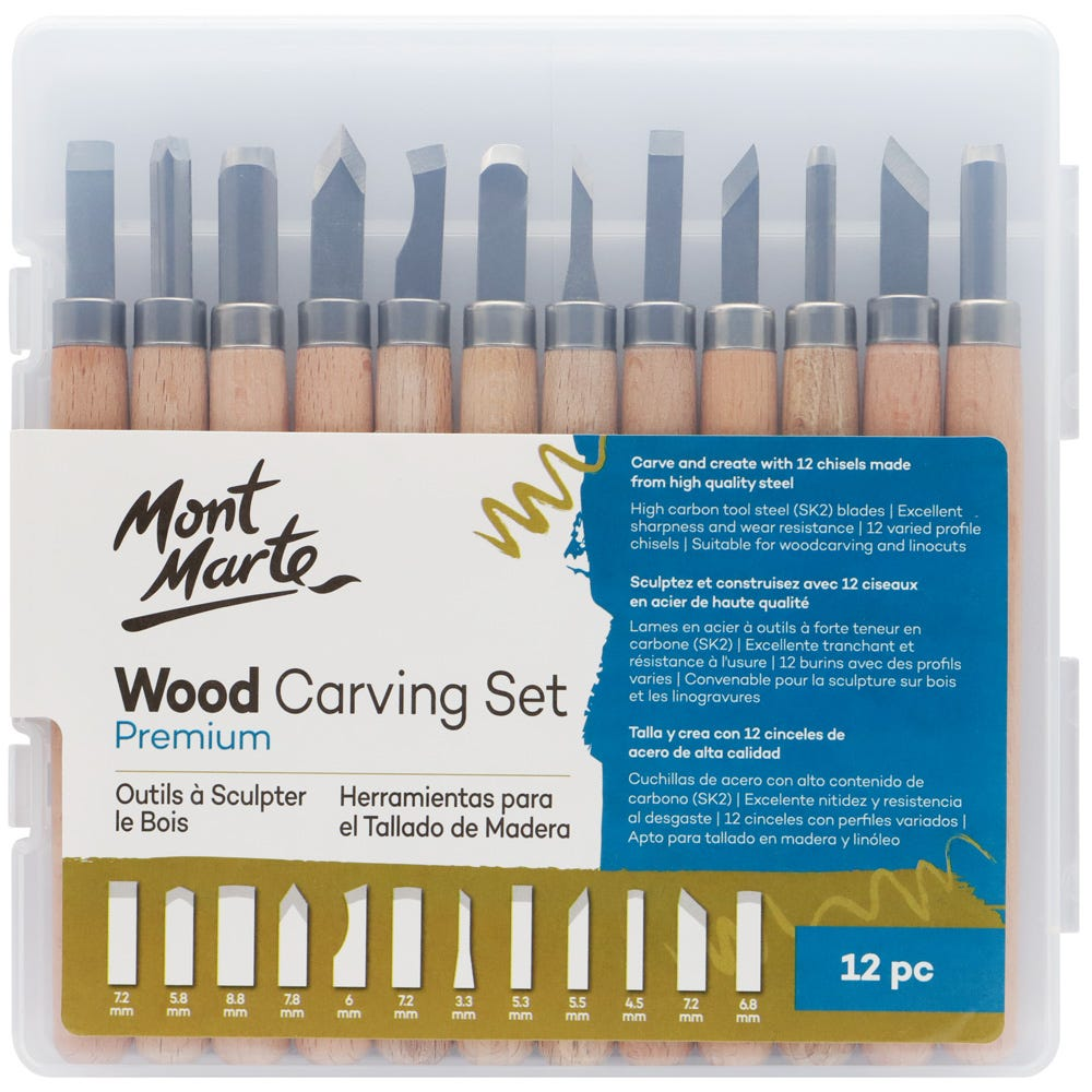 Mont Marte Wood Carving Set 12pc image 5