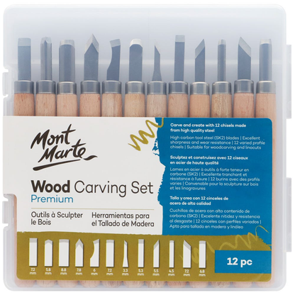 Mont Marte Wood Carving Set 12pc image 5