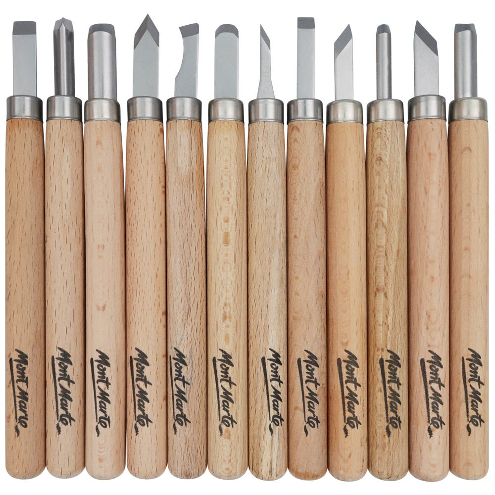 Mont Marte Wood Carving Set 12pc image 4