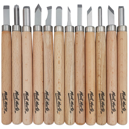 Mont Marte Wood Carving Set 12pc image 4