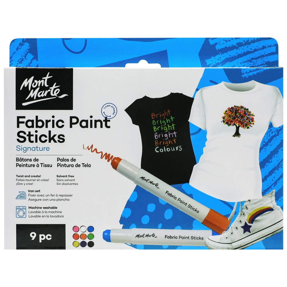 Mont Marte Solid Fabric Paint Sticks 9pce image 5