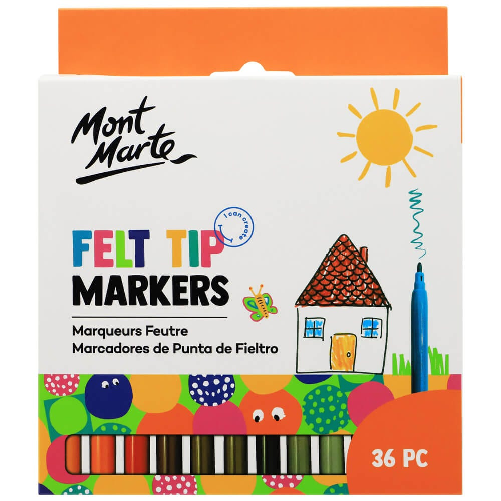 Mont Marte Kids Felt Tip Markers 36pce - Basics image 3