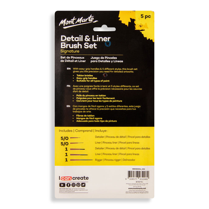 Mont Marte Detailer/Liner Brush Set 5pce image 7