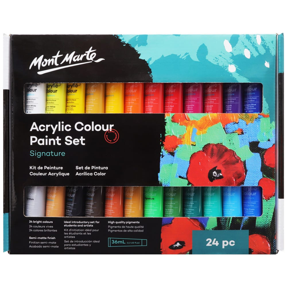 Mont Marte Acrylic Colour Paint Set 24pc x 36ml image 6
