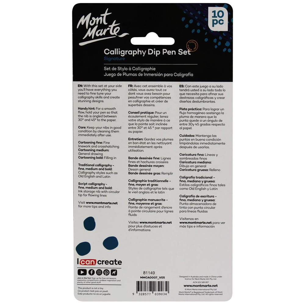 Mont Marte Calligraphy Dip Pen Set - 9 nib image 8