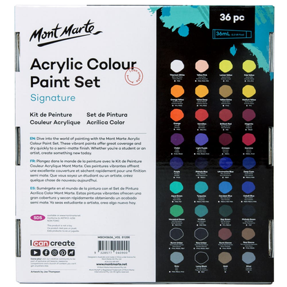 Mont Marte Acrylic Colour Paint Set 36pc x 36ml image 5