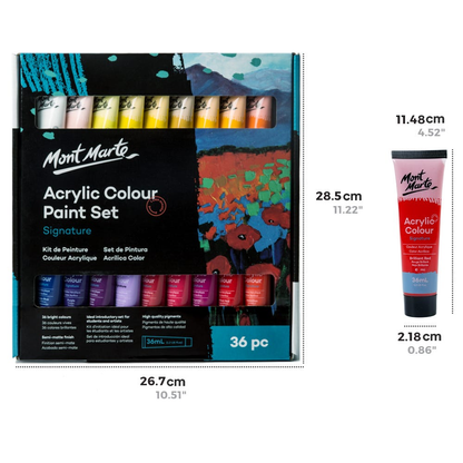 Mont Marte Acrylic Colour Paint Set 36pc x 36ml image 3