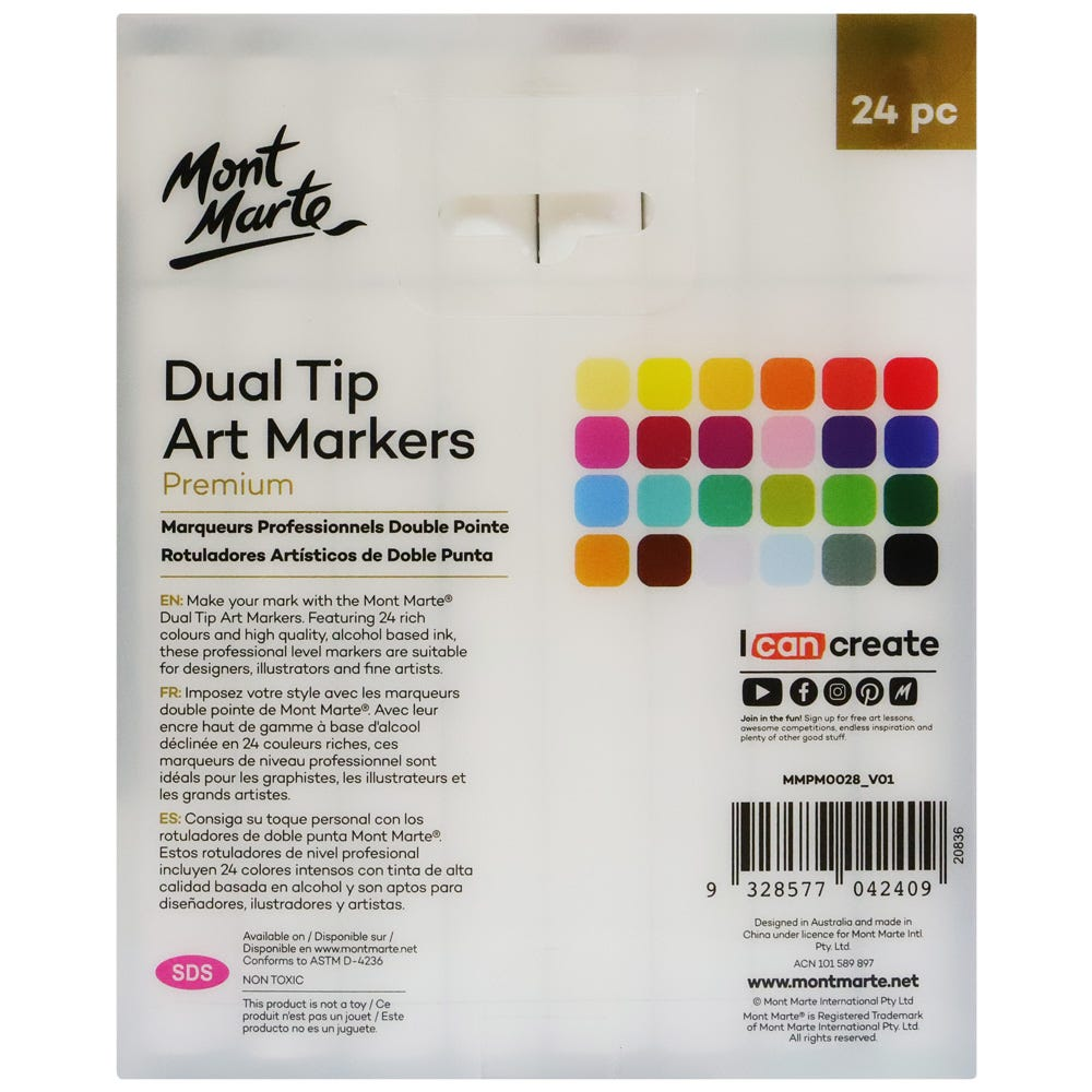 Mont Marte Dual Tip Alcohol Markers 24pce image 5