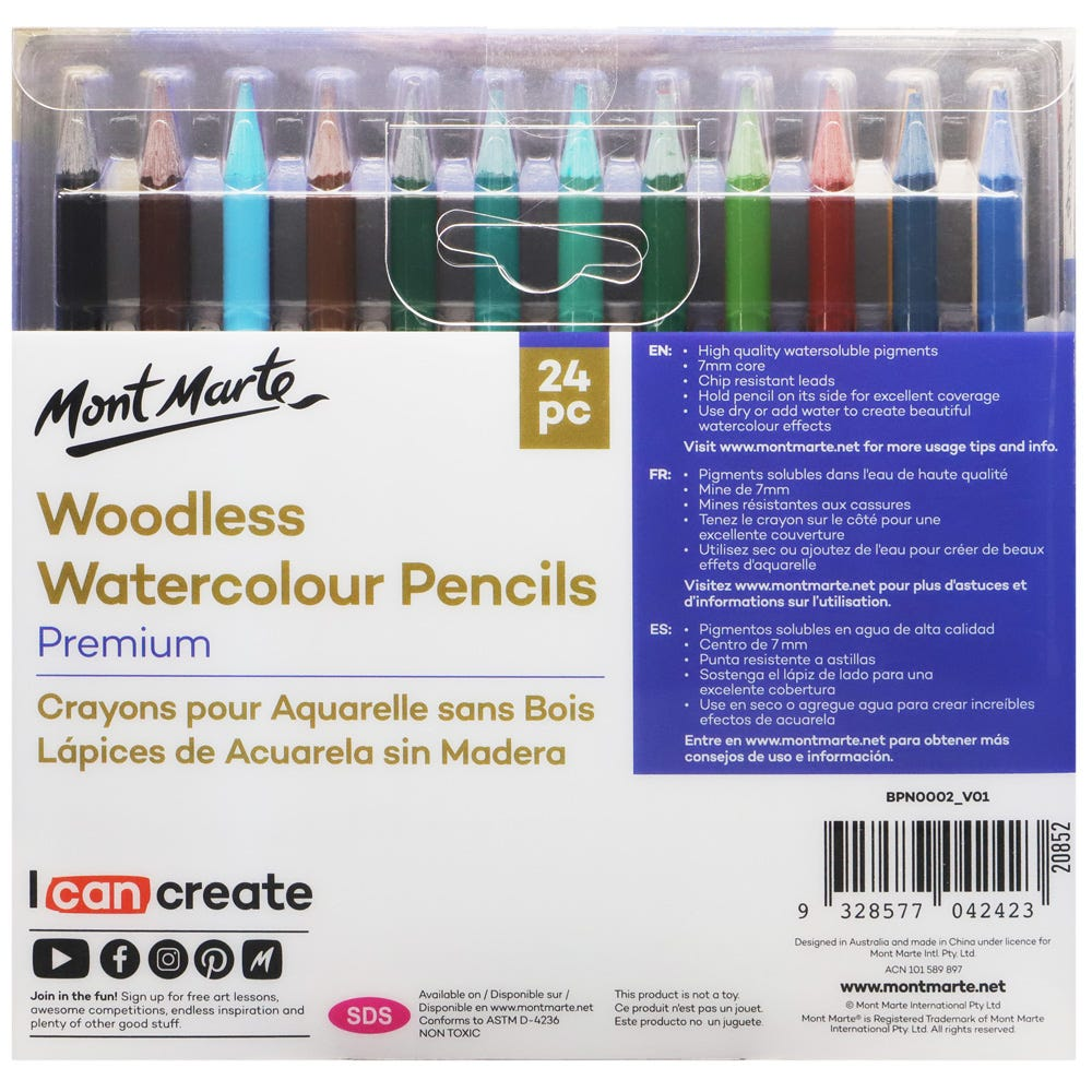 Mont Marte Woodless Watercolour Pencils 24pce image 6