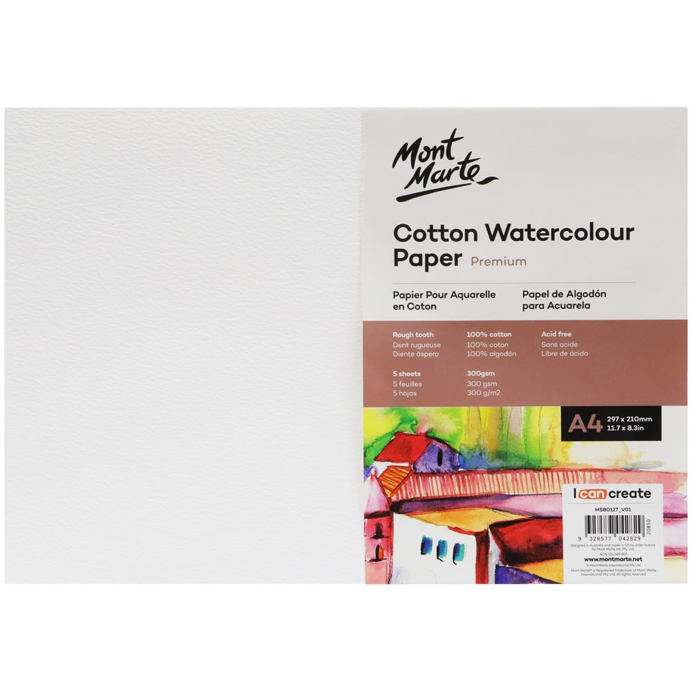 Mont Marte Cotton Watercolour Paper 300gsm 5 sheets image 5