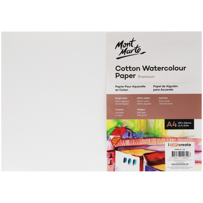 Mont Marte Cotton Watercolour Paper 300gsm 5 sheets image 7