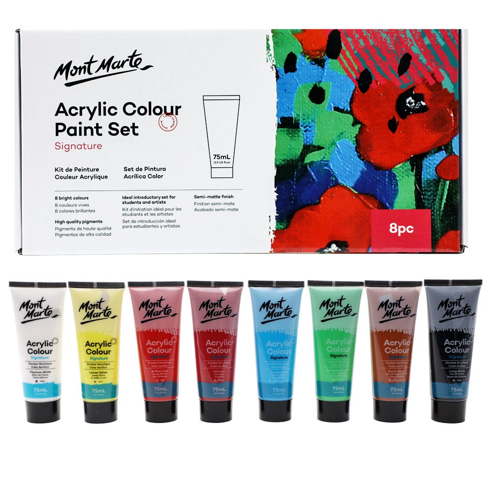 Mont Marte Acrylic Colour Paint Set 8pc x 75ml image 5