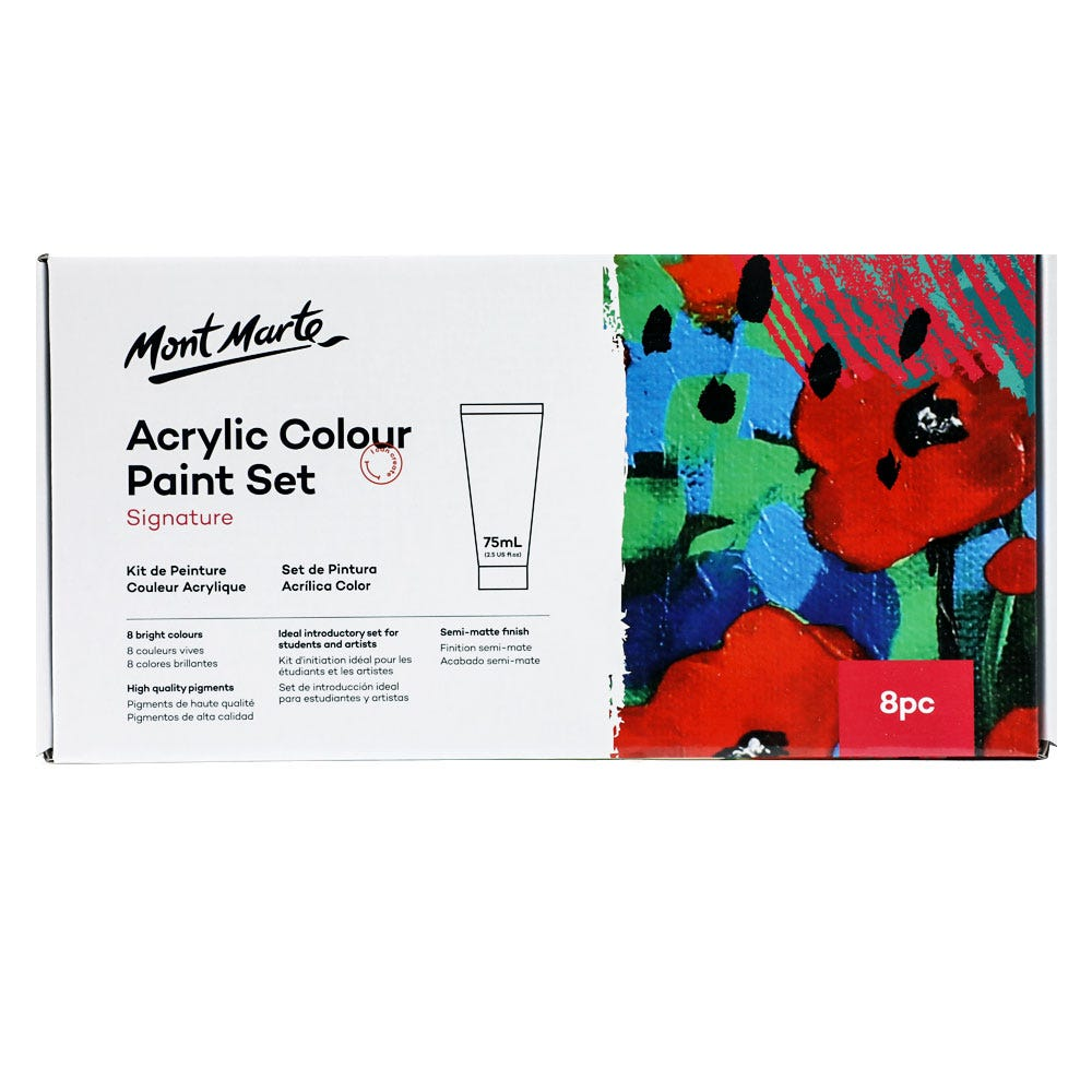 Mont Marte Acrylic Colour Paint Set 8pc x 75ml image 8