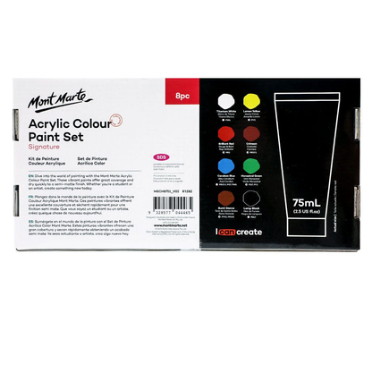 Mont Marte Acrylic Colour Paint Set 8pc x 75ml image 4