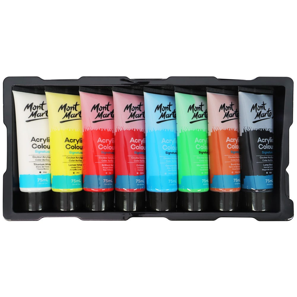Mont Marte Acrylic Colour Paint Set 8pc x 75ml image 6