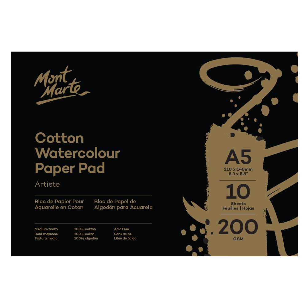 Mont Marte Cotton Watercolour Paper 200gsm 10 sheets image 7