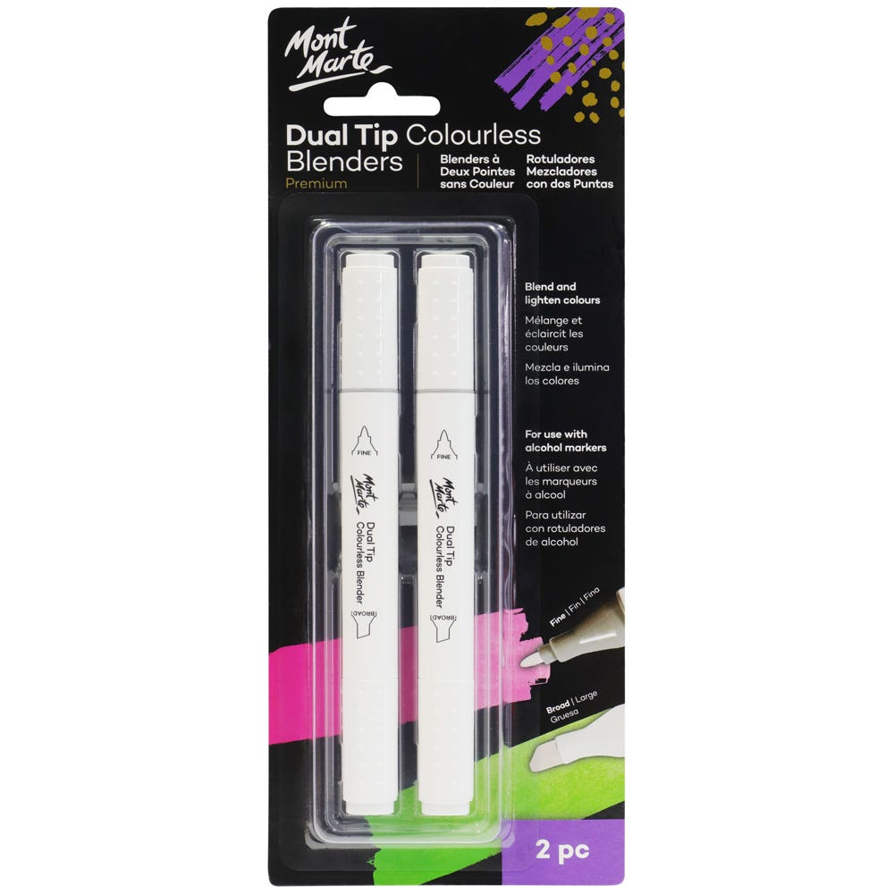 Mont Marte Dual Tip Colourless Alcohol Blenders 2pc image 5