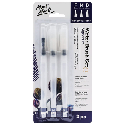 Mont Marte Water Brush Set Flat 3pc image 4