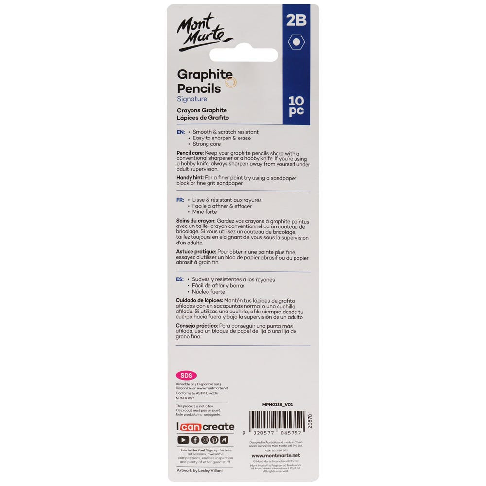 Mont Marte Graphite Pencils 2B 10pc image 4