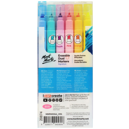 Mont Marte Erasable Dual End Markers 6pc image 3