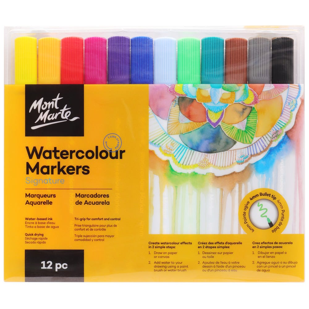 Mont Marte Watercolour Markers 12pc Tri Grip image 5